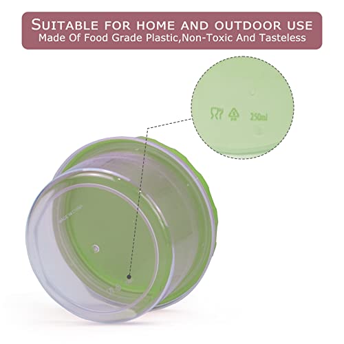 Jucaifu 16 Pack 8 Ounce reuseable small plastic freezer storage container jars with screw lid for food snacks lunch Green - color: Green(16PCS)