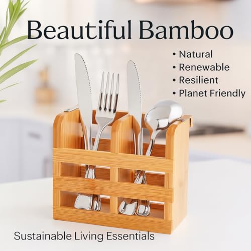 HIC Kitchen Dish Rack Caddy for Folding Dish Drying Rack (#97086), Natural Bamboo - style: Drying Rack Caddy