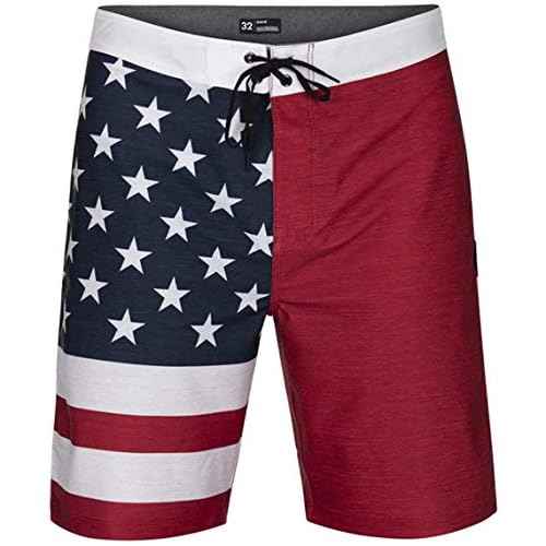 Hurley Men's Phantom-Patriots Cheers USA Flag 20"-Boardshorts