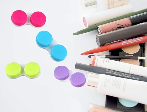 KISEER 8 Pack Colorful Contact Lens Case Box Holder Container Soak Storage Kit - size: 8 Count