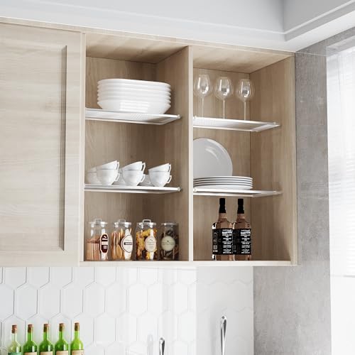 2Pack Expandable Closet Tension Shelves Organizers, Adjustable Wall Mounted Tension Shelf for Cabinet Rack Storage Wardrobe Divider Shelving for Closets Pantry Cupboard Kitchen - size: 2Pack/Liner, Small,W7.87" X L(16.5 "~ 31")