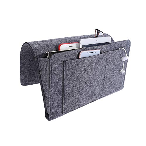 Gavigain Luxurious Grey Armrest Organizer, Caddy for Sofa, Couch, Chair Armrest, Remote Control, Cell Phone, Book, Magazine, Glasses, Snacks