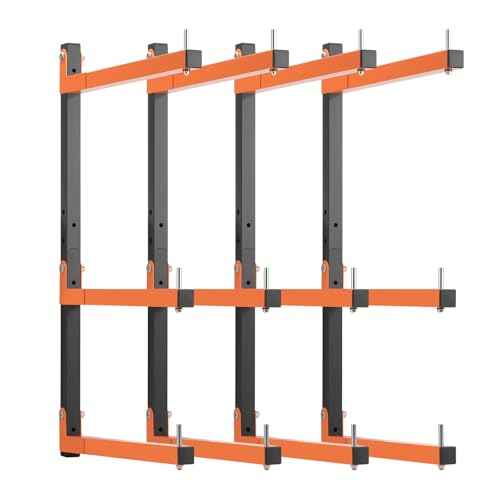 4 Pack Lumber Rack Wall Mount, Heavy Duty Wood Storage Racks, 6-Level System Organizer Shelving, 720 LBS Capacity Hanging Garage Shelves, Orange Brackets Utility Metal Shelf for Indoor and Outdoor
