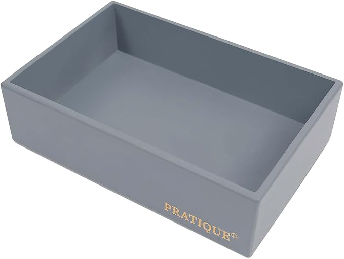 PRATIQUE Bamboo Drawer Organizer - Kitchen Utensil Organizer Silverware Tray Cutlery Holder，Office Desk Supplies and Accessories (12x3x2.6 inch)