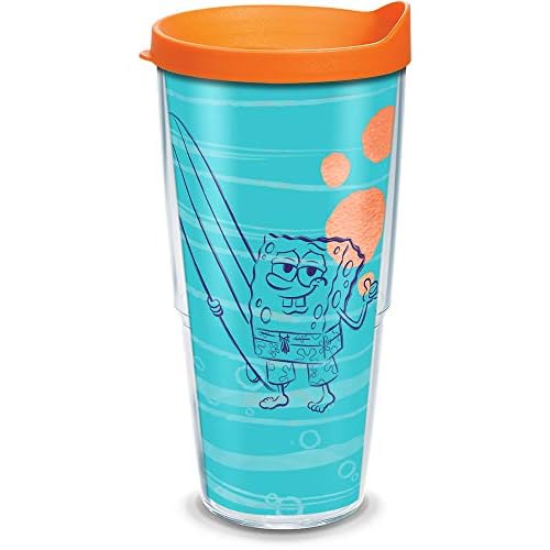 Tervis Nickelodeon¢â - SpongeBob SquarePants Made in USA Double Walled Insulated Tumbler Travel Cup Keeps Drinks Cold & Hot, 24oz, Surf