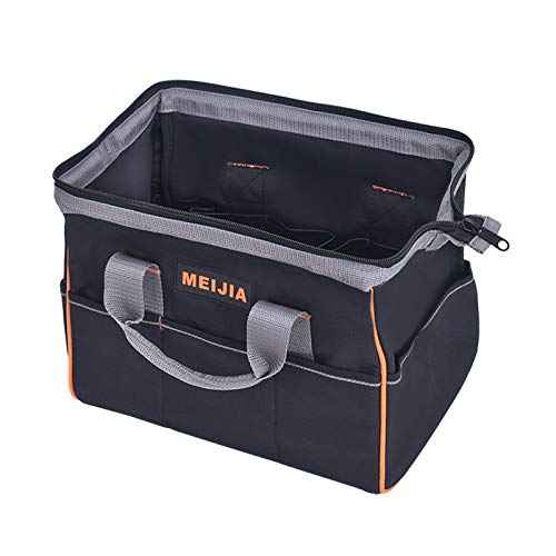 MEIJIA Tool Bags Waterproof Multi-Compartment Pocket Tradesman's Wide Mouth Storage Tool Bag,Fit for Home,Workshop,Job Site (13")