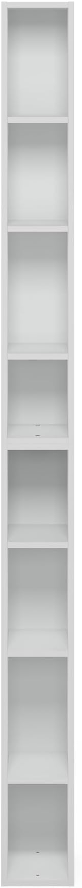 Furinno Fulda Book Shelf, 8-Tier Bookshelf, Bookcase with Space Saving Storage Shelf, 9.2 x 5.9 x 70.9, for Living Room, Bedroom, Home Office, for Living Room, Bedroom, Home Office, White