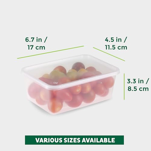 Freshware Food Storage Containers [50 Set] 34 oz Plastic Deli Containers with Lids, Slime, Soup, Meal Prep Containers, BPA Free, Stackable, Leakproof, Microwave, Dishwasher and Freezer Safe - size: 34 oz - 50-Set
