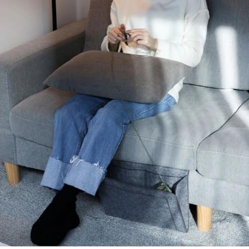 1PC Felt Hanging Storage Organizer Bag 6-Pocket Wall Mounted Holder for Remote Control Phone Tissue Bedside Sofa Caddy, Grey - color: Grey