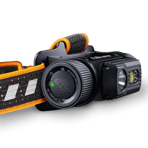 Fenix HM70R Headlamp, 1600 Lumen USB-C Rechargeable with White, High CRI and Red Beams and Lumentac Organizer