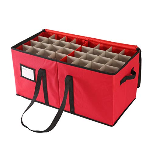 Sattiyrch Christmas Ornament Storage Box,Box Contributes Slots for 128 Holiday Ornaments 3-Inch - size: 128 pcs-3in without Trays