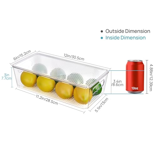 Vtopmart 8pcs Clear Organizers and Storage Bins with Lids, Stackable Plastic Storage Containers with Handles for Fridge, Freezer, Pantry, Cabinet, Kitchen Organization - size: With Lid