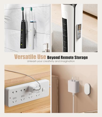 Nearockle Magnetic Remote Control Holder Wall Mount, 2025 Upgraded Smaller & Stronger Magnetic Silicone Remote Control Organizer TV Remote Charger Holder Caddy Back of TV (White-4 Pack) - color: White, size: 4 Pack