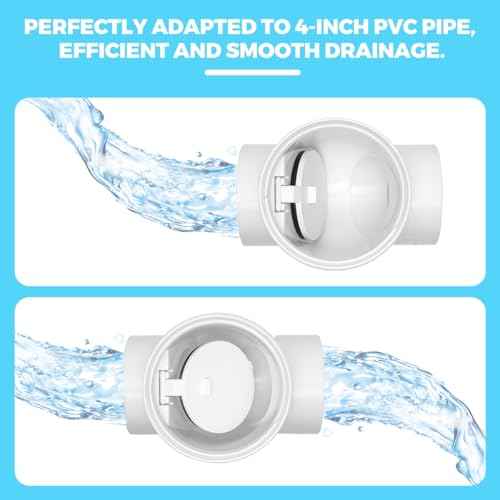 4" PVC Backwater Valve, 4 Inch Back Flow Preventer Valve, Backflow Water Valve Prevents Sewage Backflow