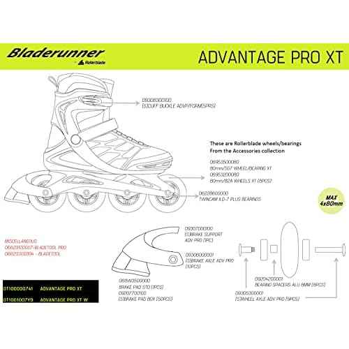 Bladerunner by Rollerblade Advantage Pro XT Men's Adult Fitness Inline Skate, Black and Red, Inline Skates ,12