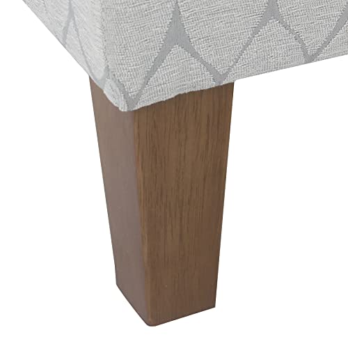Kinfine K6384Np-F2244 Geometric Patterned Fabric Upholstered Wooden Bench with Hinged Storage, Large, Gray and Brown - color: Gray and Brown