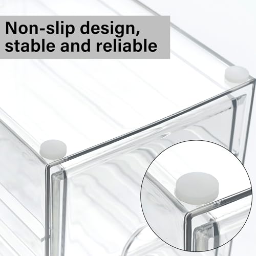 Prsildan Acrylic Drawer Makeup Organizer with 5 Drawers, Hair Accessories Organizer, Office Desk Organization, Clear Stackable Storage Drawers for Vanity, Countertop, Craft, Jewelry - style: 5 Drawers