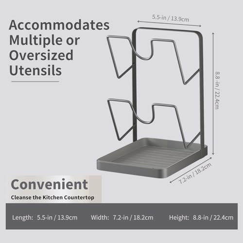Kitchen Pot Lid Storage Rack,Stainless Steel Pot Lid Holder while Cooking,Multifunctional Kitchen Pot Lid Organizer for Countertop,Two-compartment Cooking Rack