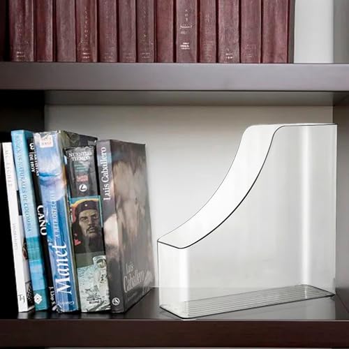 4 Pack Vertical File Holder Clear PET Desk Organizer and Storage Bins Holding for Magazines Binders Notebooks Envelopes File Organizer for Desk Multi-purpose Plastic Document Organizer Work Desktops