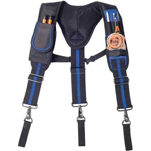 Dr.TOUGH Tool Belt Suspenders for Men Carpenter Tool Belt with Suspenders Padded Tool Belt Suspenders With Magnet Pocket (Without Tools)