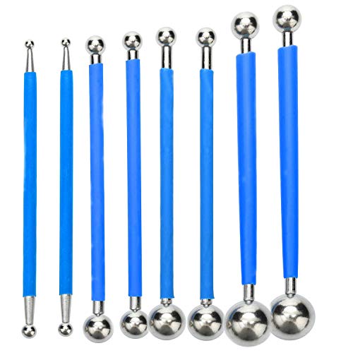 Concrete Countertop Caulking Tool Metal Ball Tile Caulk Finishing Tool Double Steel Pressed Ball Tile Grout Repairing Stick 8 Pack