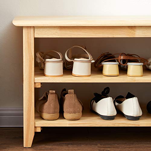 XKZG Storage Bench Wooden Shoe Rack Bench Simple Style Wood Entryway Bench (Natural,23.6") - color: Natural, size: 23.6"W x 11.8"D x 16.5"H