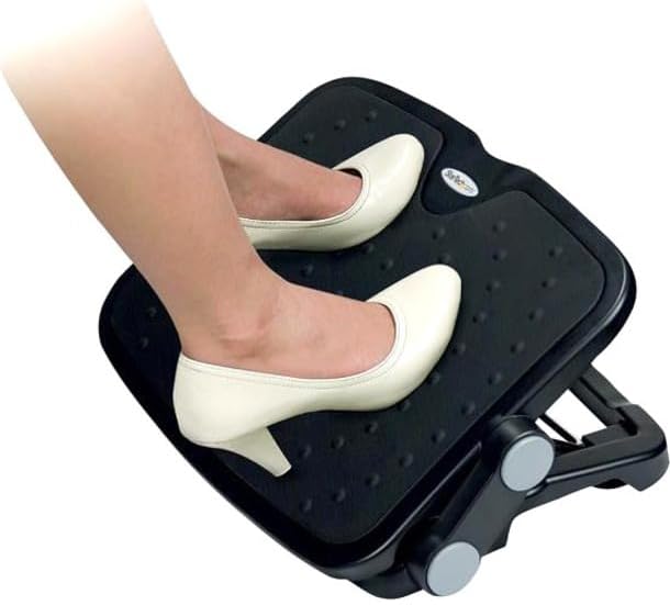 StarTech.com Under Desk Foot Rest - 18in x 14in - Adjustable Height and Angle - Foot Stool - Footrest for Desk - Office Foot Rest , TAA (FTRST1)
