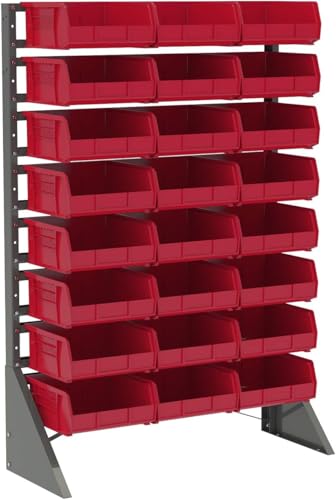 Akro-Mils 30235 AkroBins Plastic Storage Bins, Space-Saving Stackable Bins for Garage, Pantry, Craft Organization, 11" x 11" x 5", Black, 6-Pack - color: Black