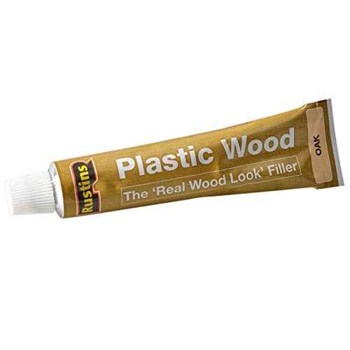 Rustins Wood Filler Oak 20g tube - The 'Real Wood Look' Filler - Waterproof - For Interior & Exterior Use - When dry will take screws and nails