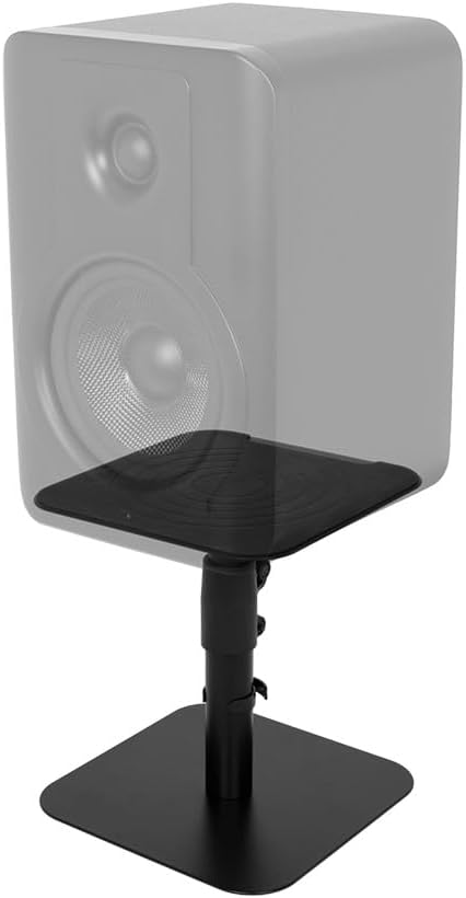 Monoprice Desktop Freestanding Speaker Stands Pair Adjustable with Cable Management, for Medium/Large Bookshelf Studio Monitor Speakers