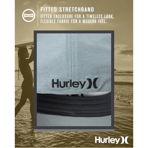 Hurley Men's Caps - Flexfit and Quick-Dry Phantom Curved Baseball Caps for Men - Classic Mens Trucker Hats (S-XL)