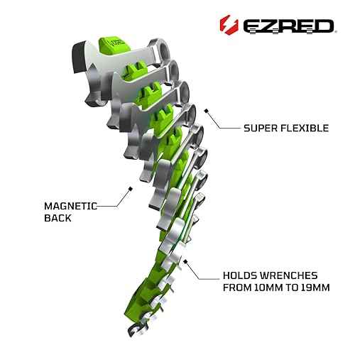 EZRED FWR12-G Magnetic Flexible 12 Slot Wrench Rack Holder Non-Marring Slim Design Storage Organization