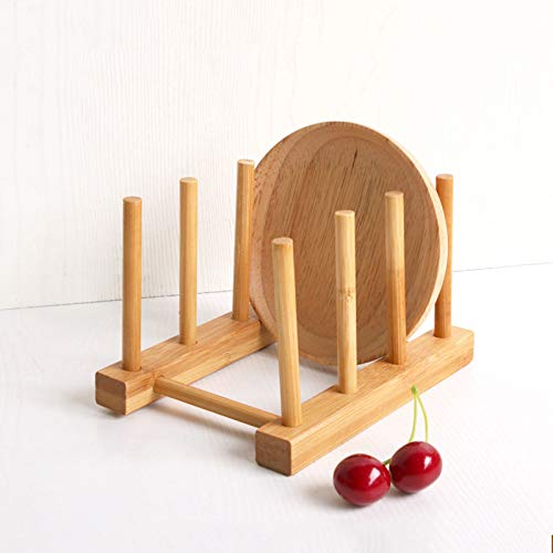 Kunovo Bamboo Dish Rack,Pot lid/Plate/Cutting Board Organizer for Kitchen cabinets,Bottle Drying Holder - color: 3g
