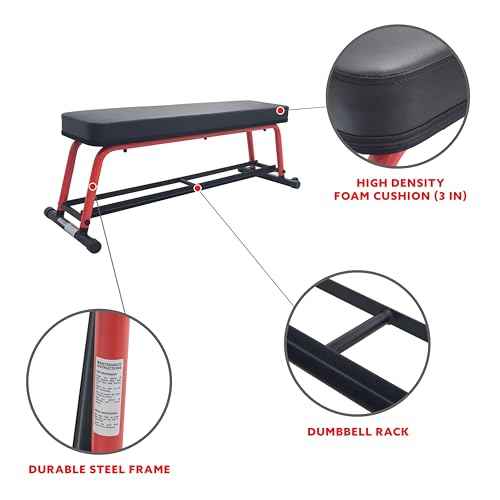 Sunny Health & Fitness Weight Bench for Heavy Duty Workouts, Exercise, Strength Training, Lifting and Home Gyms
