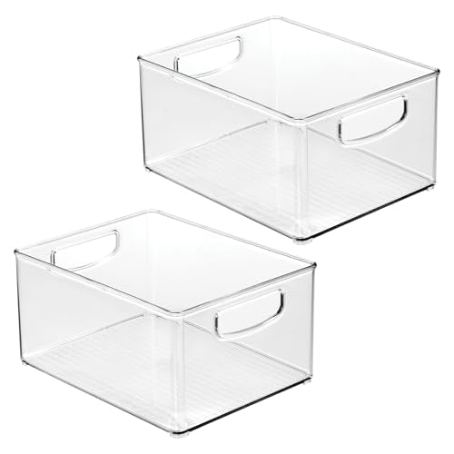iDesign Stackable Clear Plastic Bin - Kitchen Organizers and Storage for Fridge and Pantry, 2-Pack - style: Pack of 2