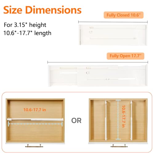 6 Pack Adjustable Drawer Organizer Dividers for Wardrobe, Baby Clothes, Cosmetics & Toiletries – Expandable Storage Solution for Drawers