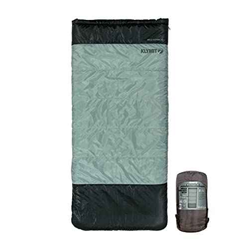 Klymit Wild Aspen Lightweight Rectangle Sleeping Bag, 20¡ÆF Sleeping Bag for Camping, Hiking, and Backpacking in Cold Weather, Green