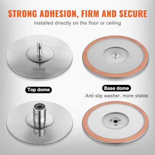 VEVOR Professional Dancing Pole, Spinning Static Dancing Pole Kit, Portable Removable Pole, 45mm Heavy-Duty Stainless Steel Pole, Height Adjustable Fitness Pole, for Exercise Home Club Gym, Silver
