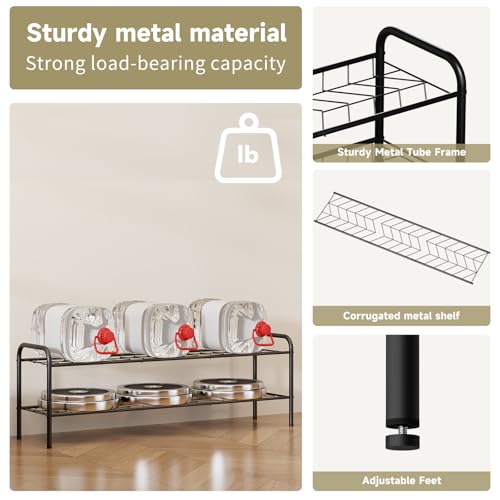 Shoe Rack,Long Shoe Organizer for Closet,Wide Shoe Storage for Entryway, 2 Tier Sturdy Metal Free Standing Shoe Shelf - size: 2-tier-long