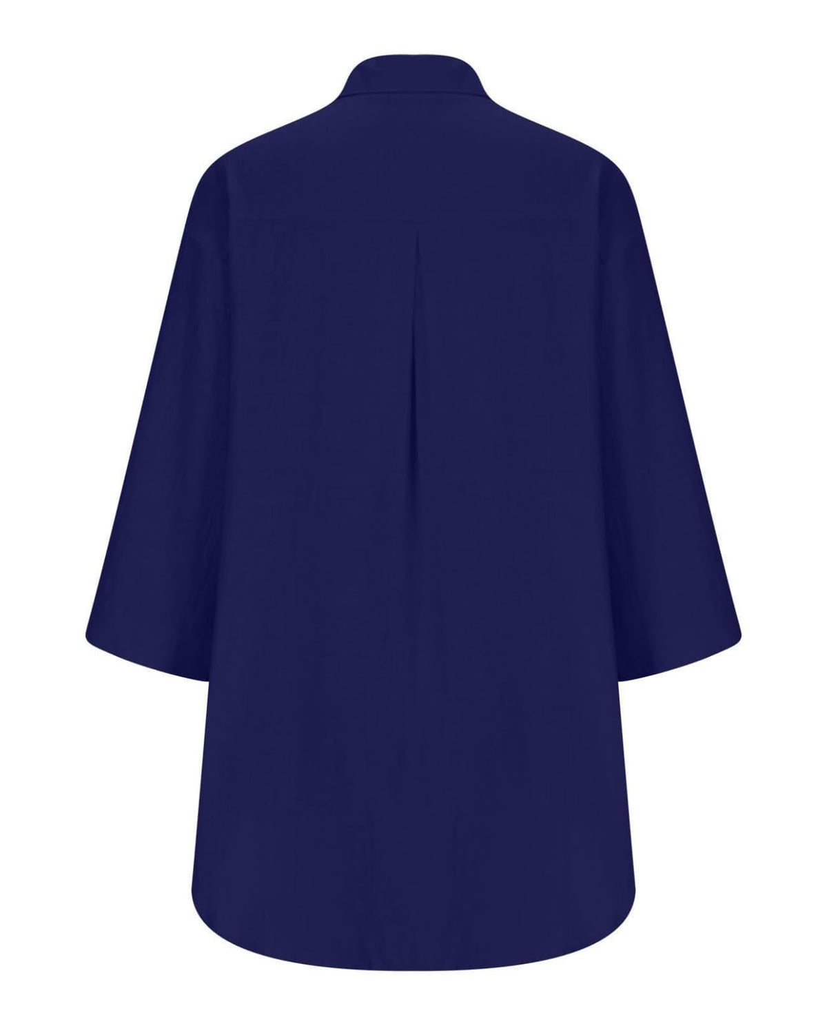 LIZALIG Women's Soft Linen Shirt Summer 3/4 Sleeve V-Neck Top for Beach Travel Daily Life Navy Blue