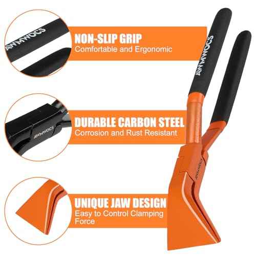 3-Piece Hand Seamers Sheet Metal Tools, Straight, 45¡Æand 90¡Æ Sheet Metal Bending Pliers, Sheet Metal Bender Set for Roof, HVAC, Workshop, DIY