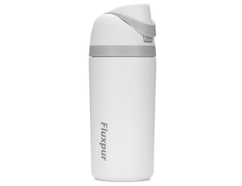 Fluxpur Insulated Water Bottle Sports Stainless Steel Water Bottle with Straw Travel Leakproof,16 Oz,White 10