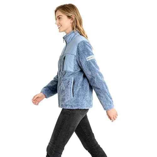 Roxy womens Zip-up Bonded Sherpa Jacket ? Oversized Fit, Pfas-free, Adjustable Hem