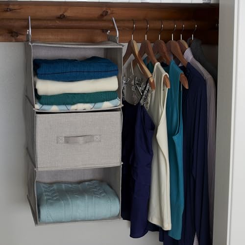 Household Essentials 3 Shelf Hanging Closet Organizer - color: Silver