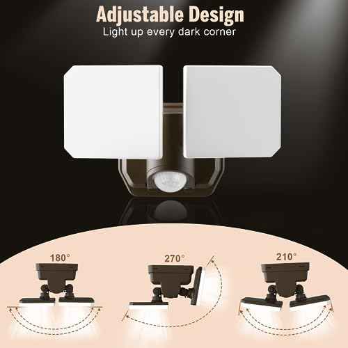 Battery Powered Motion Sensor Security Light(2 Pack),5000K 1000LM High Brightness,6 -Month Battery Life,No Wiring Installation,49FT Sensing Distance,Indoors or Outdoor Used