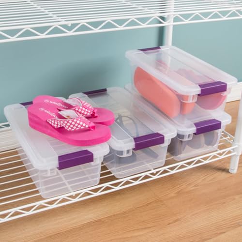 Sterilite 12-Pack ClearView Latch Box, Stackable Clear Organizer Bins with Lids, 6 Qt – Plastic Tote Containers for Closet, Office, Bedroom, Shelving Units and Everyday Home Storage Organization - size: 12 Pack, style: 6 Quart