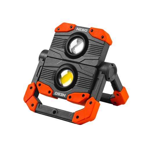 NEBO OMNI Fish Dock Light | 450 Lumens COB, 4 Light Modes, 395nm UV, Rotating Magnetic Handles, Built-In Power Bank, Water Resistant, Rechargeable Work Lamp, Includes USB-C Charging Cable