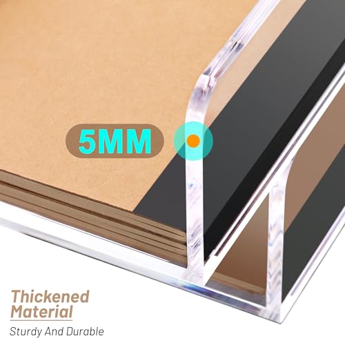 SANRUI Paper Organizer for Desk,Acrylic Stackable Letter Tray, Clear Desk Organizer, Paper Sorter for Office,Home or School,2-Pack - style: A4 Vertical File Trays 2 Tier