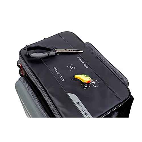 Plano KVD 3700 Signature Series Tackle Bag, Black with Red Accents, Water-Resistant TPE Coated Fabric, Premium Customizable Fishing Storage, Soft Tackle Bag