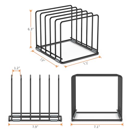 Cutting Board Organizer, Kitchen Cabinet Organizer, Divided Rack with 5 Slots for Baking Trays, Cutting Boards - Cookie sheet Organizer Inside Cabinet, Baking Sheets Holder (large) - style: 1PC(Large)